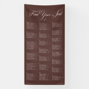 Ivoor Bruin Alfabetisch Trouwstoelindeling Spandoek