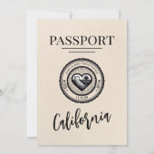 Ivoor California Passport Wedding Kaart (Achterkant)