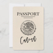 Ivoor Cancun Passport Wedding Kaart (Achterkant)