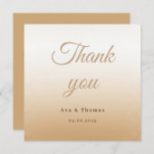 Ivoor Champagne Gradient Wedding Bedankt Card (Voorkant / Achterkant)