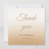 Ivoor Champagne Gradient Wedding Bedankt Card (Voorkant)