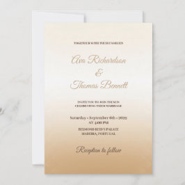 Ivoor Champagne Gradient Wedding Invitation Kaart