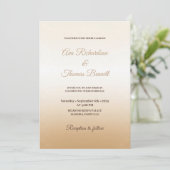 Ivoor Champagne Gradient Wedding Invitation Kaart (Staand voorkant)