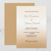 Ivoor Champagne Gradient Wedding Invitation Kaart (Voorkant / Achterkant)