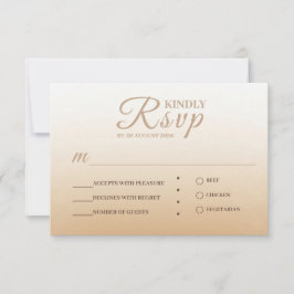 Ivoor Champagne Gradient Wedding RSVP Kaart