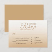 Ivoor Champagne Gradient Wedding RSVP Kaart (Voorkant / Achterkant)