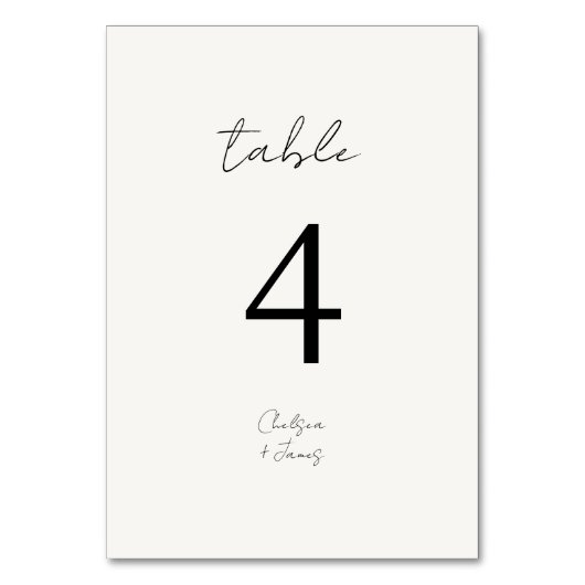 Ivoor | Chic B&W minimalistische bruiloft Kaart (Voorkant)