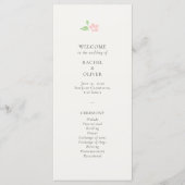 Ivoor | Chic Blush Bloemen Bruiloftsprogramma Programmakaart (Voorkant)