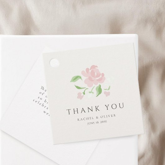 Ivoor | Chic Blush Roze Trouw Dank je Bedankjes Labels
