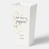Ivoor | Chic Floral Paar Popcorn Favoriet Box Bedankdoosjes (Voorkant)