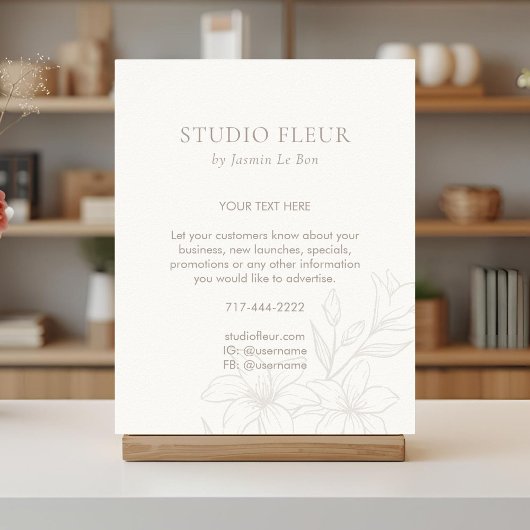 Ivoor | Chic Floral Tekst Promotioneel Poster