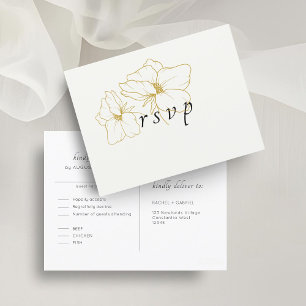 Ivoor Chic Floral Wedding RSVP Briefkaart