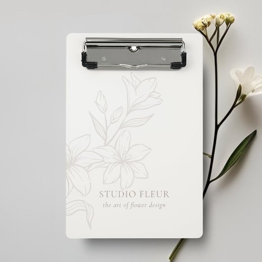 Ivoor | Chic Minimal Floral Mini Klembord