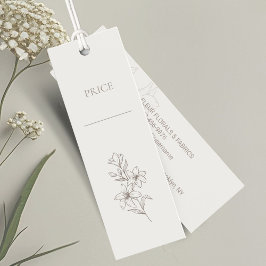 Ivoor | Chic Minimal Floral Prijs Labels Mini Visitekaartjes