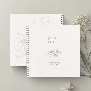 Ivoor   Chic Minimalist Floral Notitieboek