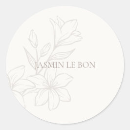 Ivoor | Chic Minimalist Floral Ronde Sticker