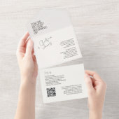 Ivoor | Chic Modern All in One Wedding Uitnodigen Uitnodiging (Afscheurbaar)