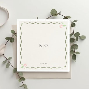 Ivoor    Chic Petit Bloemige Bruiloft  Servet