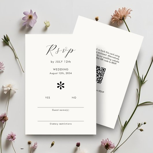 Ivoor | Chic QR Code Wedding RSVP Kaartje