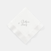 Ivoor | Chic Script Minimalist Wedding Invitation Servet (Hoek)