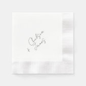 Ivoor | Chic Script Minimalist Wedding Invitation Servet (Voorkant)