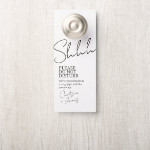 Ivoor   Chic Script minimalistische bruiloft Deurhanger