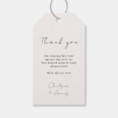 Ivoor | Chic Script Wedding Dank u Gift Label Cadeaulabel (Voorkant)