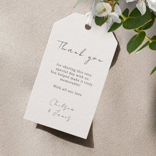 Ivoor | Chic Script Wedding Dank u Gift Label Cadeaulabel