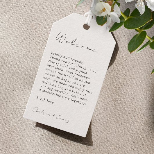 Ivoor | Chic Script Wedding Welcome Gift Label Cadeaulabel