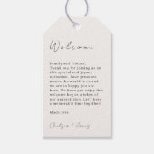 Ivoor | Chic Script Wedding Welcome Gift Label Cadeaulabel (Voorkant)
