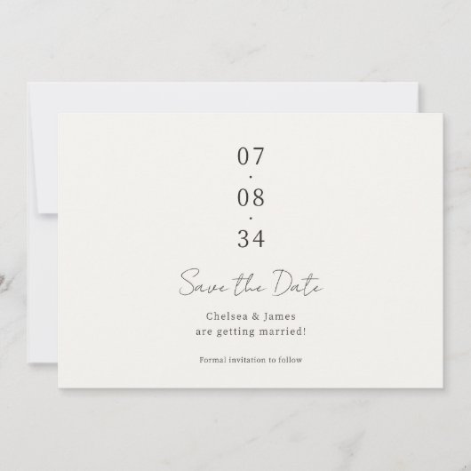 Ivoor | Chic Wedding Save the Date Briefkaart (Voorkant)