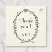 Ivoor chique bruiloft rustieke krans bedankjes labels (Achterkant)