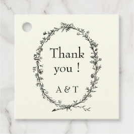 Ivoor chique bruiloft rustieke krans bedankjes labels