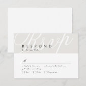 Ivoor Classic Elegante Kalligrafie Bruiloft RSVP (Voorkant / Achterkant)