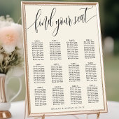 Ivoor Cream Eenvoudige Bruiloft Zitkaarten Poster