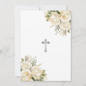 Ivoor Cream Roos Foto begrafenismonument Kaart (Achterkant)