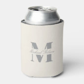 Ivoor Crème | Aangepaste Monogram Huwelijk Bruidsj Blikjeskoeler (Blikje Voorkant)