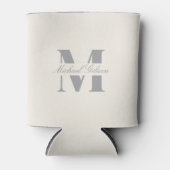 Ivoor Crème | Aangepaste Monogram Huwelijk Bruidsj Blikjeskoeler (Voorkant)