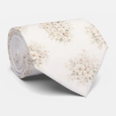 Ivoor Crème Bloemboeket Stropdas (Opgerold)