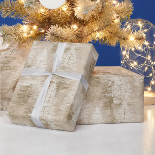 Ivoor Crème Bomen Kerstmis Cadeaupapier