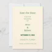 Ivoor Crème Donkergroen Save the Date (Voorkant)