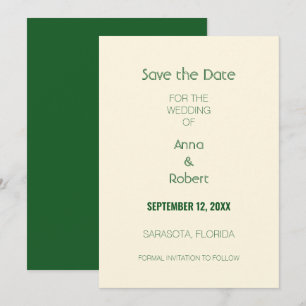 Ivoor Crème Donkergroen Save the Date