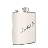 Ivoor Crème Elegante Script Naam Bruiloftsfeestje  Heupfles (Rechts)