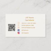 Ivoor crème goud moderne minimalistisch visitekaartje (Achterkant)