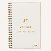 Ivoor crème goud moderne minimalistische luxe notitieboek (Voorkant)