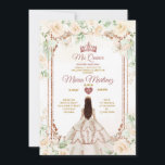 Ivoor Crème & Koper Goud Prinses Quiñceanera Kaart<br><div class="desc">Ivory Cream & Koper Goud Prinses Quiñceanera Uitnodiging Mis Quince 15 Anos,  16e verjaardag, </div>