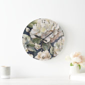 Ivoor crème marine hortensia's grote klok (Huis)