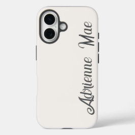 Ivoor Crème Moderne Script Monogram Naam iPhone 16 Hoesje
