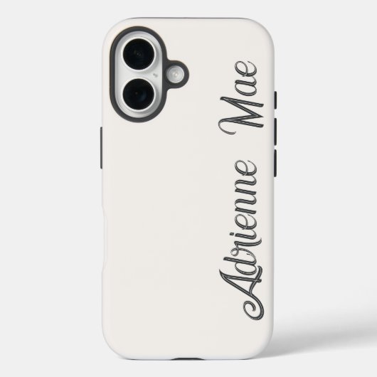 Ivoor Crème Moderne Script Monogram Naam Case-Mate iPhone Case (Achterkant)