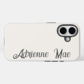 Ivoor Crème Moderne Script Monogram Naam Case-Mate iPhone Case (Achterkant (horizontaal))